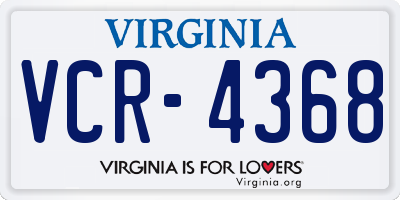VA license plate VCR4368