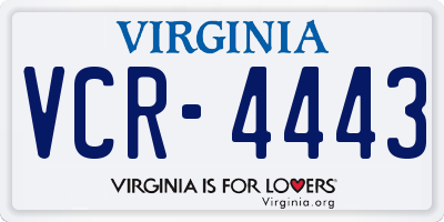 VA license plate VCR4443