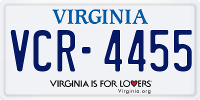 VA license plate VCR4455