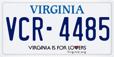 VA license plate VCR4485