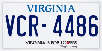 VA license plate VCR4486