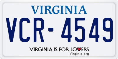 VA license plate VCR4549