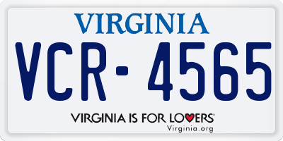 VA license plate VCR4565