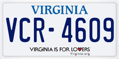 VA license plate VCR4609