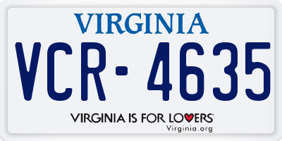 VA license plate VCR4635