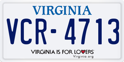 VA license plate VCR4713