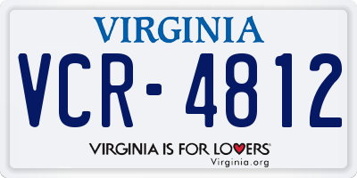 VA license plate VCR4812