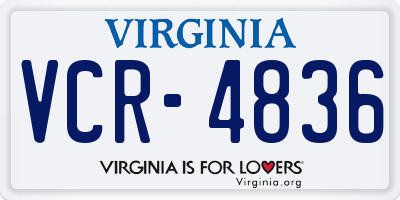 VA license plate VCR4836