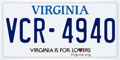 VA license plate VCR4940