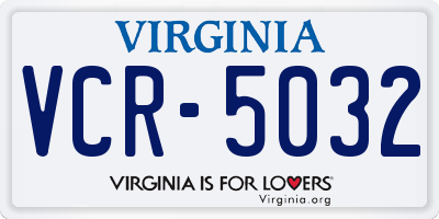 VA license plate VCR5032