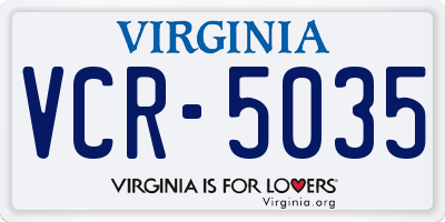 VA license plate VCR5035