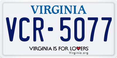 VA license plate VCR5077