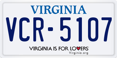 VA license plate VCR5107