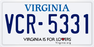 VA license plate VCR5331