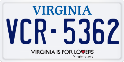 VA license plate VCR5362