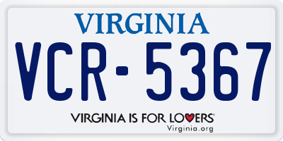 VA license plate VCR5367
