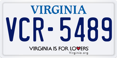 VA license plate VCR5489