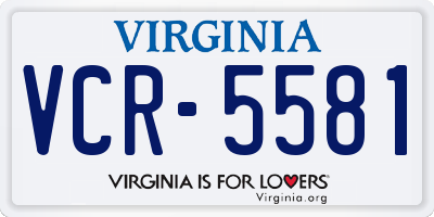 VA license plate VCR5581