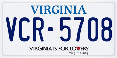 VA license plate VCR5708