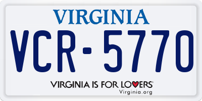 VA license plate VCR5770