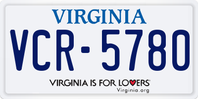 VA license plate VCR5780
