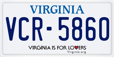 VA license plate VCR5860