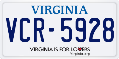 VA license plate VCR5928