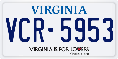 VA license plate VCR5953