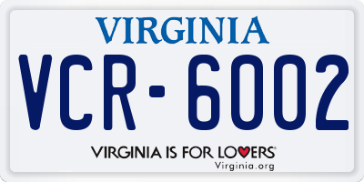 VA license plate VCR6002