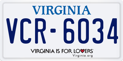 VA license plate VCR6034