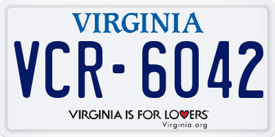 VA license plate VCR6042