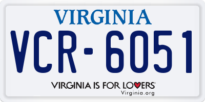 VA license plate VCR6051
