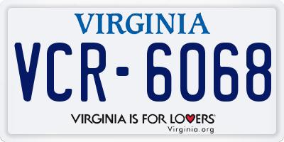 VA license plate VCR6068