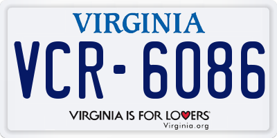 VA license plate VCR6086