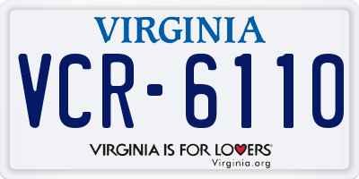 VA license plate VCR6110