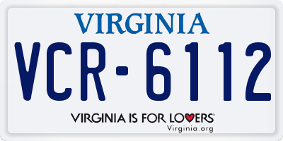 VA license plate VCR6112