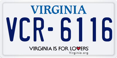 VA license plate VCR6116