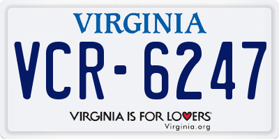 VA license plate VCR6247