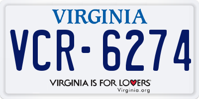 VA license plate VCR6274