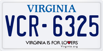 VA license plate VCR6325