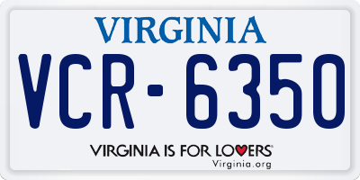 VA license plate VCR6350
