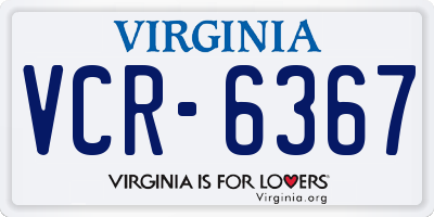 VA license plate VCR6367