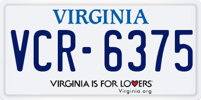 VA license plate VCR6375