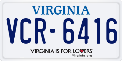 VA license plate VCR6416