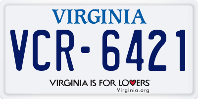 VA license plate VCR6421