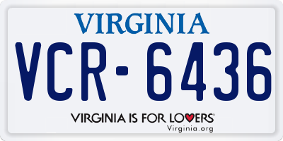 VA license plate VCR6436