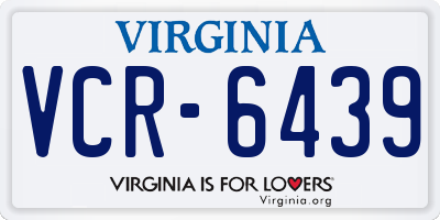 VA license plate VCR6439