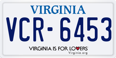 VA license plate VCR6453