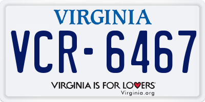 VA license plate VCR6467