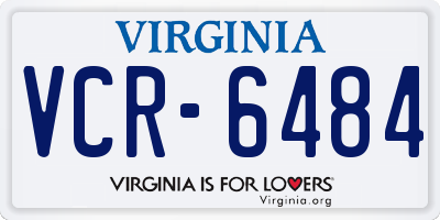 VA license plate VCR6484